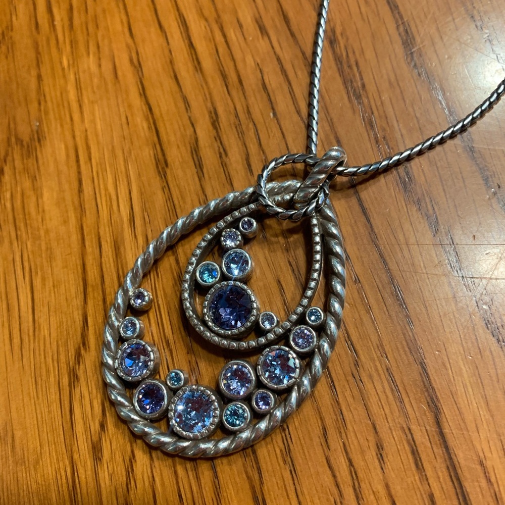 Brighton Silver and Blue Pendant Necklace